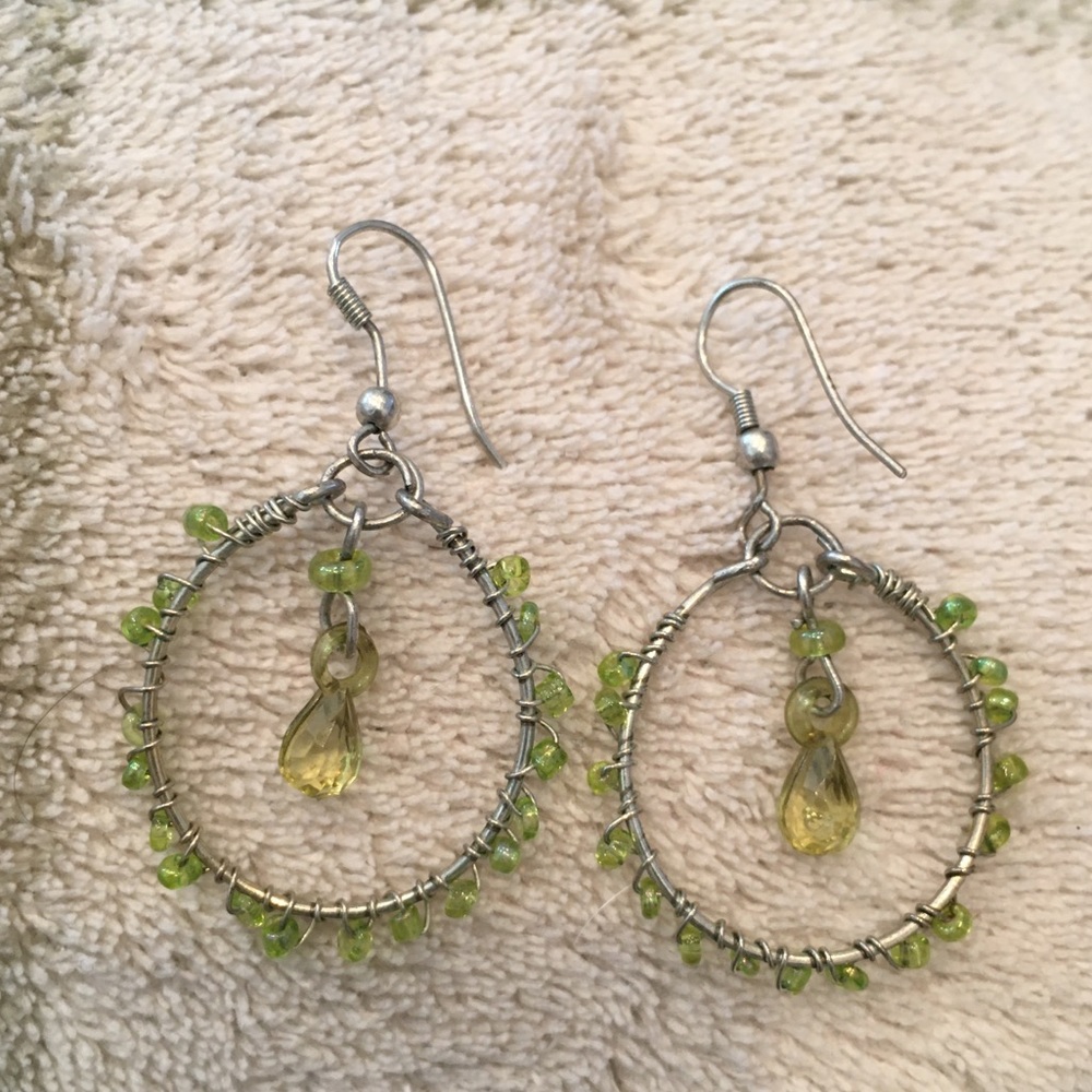 Boho beaded dangly earrings